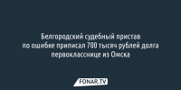 Белгородский судебный пристав по ошибке приписал 700 тысяч рублей долга первокласснице из Омска - Fonar.Tv