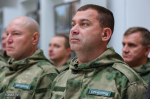 Добровольцам отряда «Барс» передали боевое знамя