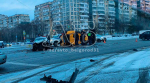В Белгороде выясняют причины ДТП с экскаватором и машиной ДПС (видео)