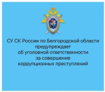 СУ СК России по Белгородской области предупреждает об уголовной ответственности за свершение коррупционных преступлений