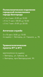 Как будут работать белгородские медучреждения на майские праздники - Изображение 2