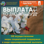 О мерах социальной поддержки в виде единовременной выплаты