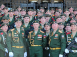 На подготовке к параду Победы 2015 года. Александр Ананичев второй слева в первом ряду