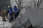 В Белгороде провели тренировку по развёртыванию мобильного пункта обогрева